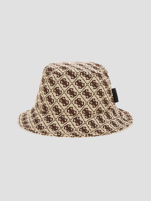 Guess Izzy Jacquard Quattro G Bucket Hat Maro | GUESS-SN30169