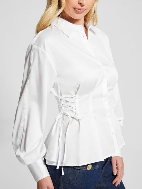 Guess Jackie Lace-Up Top Albi | GUESS-SN27499