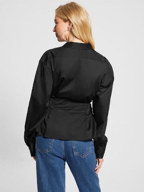 Guess Jackie Lace-Up Top Negrii | GUESS-SN27547