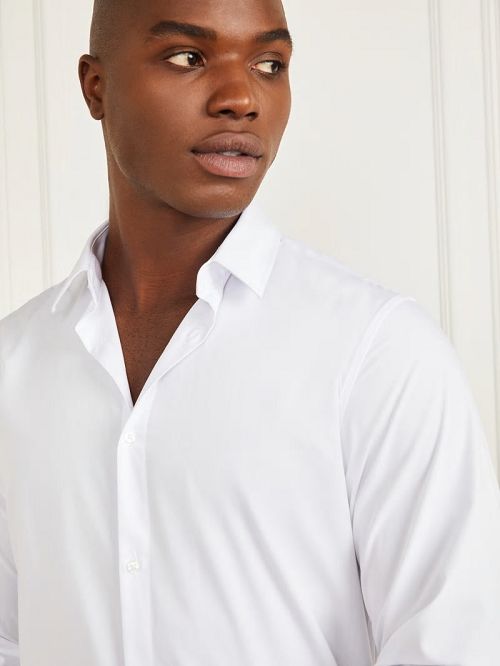 Guess Jacob Notched Cuff Shirt Albi | GUESS-SN31133