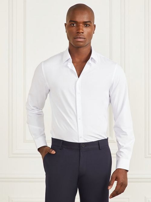 Guess Jacob Notched Cuff Shirt Albi | GUESS-SN31133