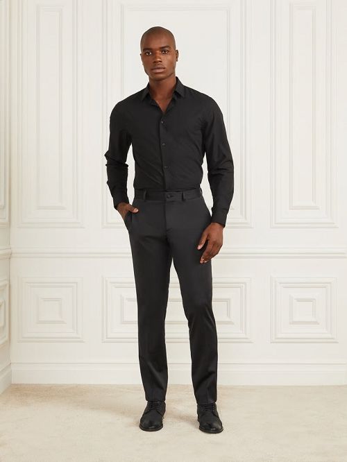 Guess Jacob Notched Cuff Shirt Negrii | GUESS-SN31130