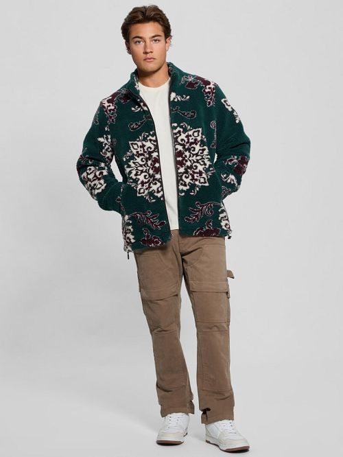 Guess Jacquard Sherpa Jacket Verzi | GUESS-SN27905