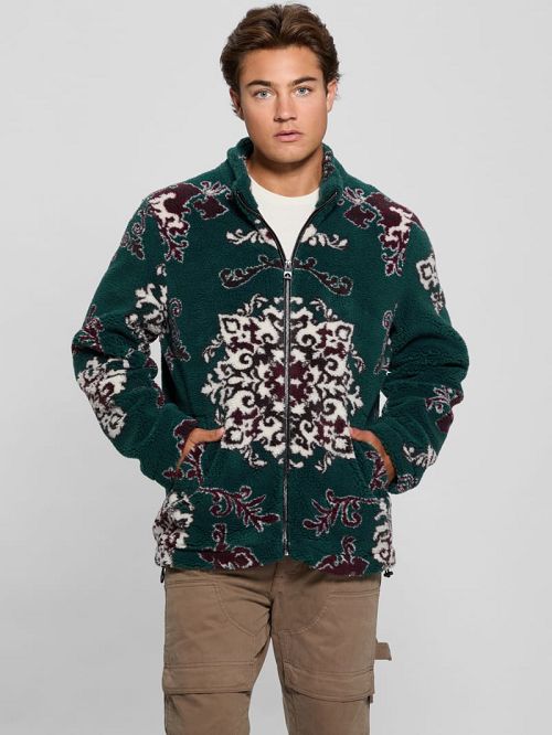 Guess Jacquard Sherpa Jacket Verzi | GUESS-SN27905