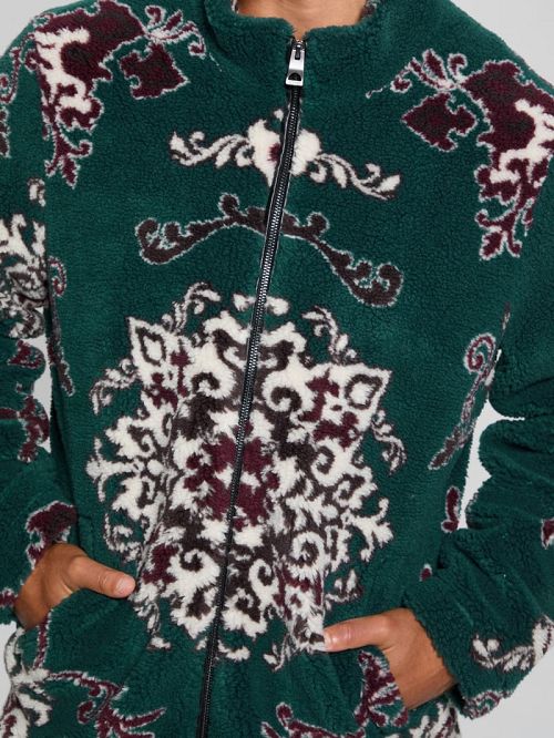 Guess Jacquard Sherpa Jacket Verzi | GUESS-SN27905