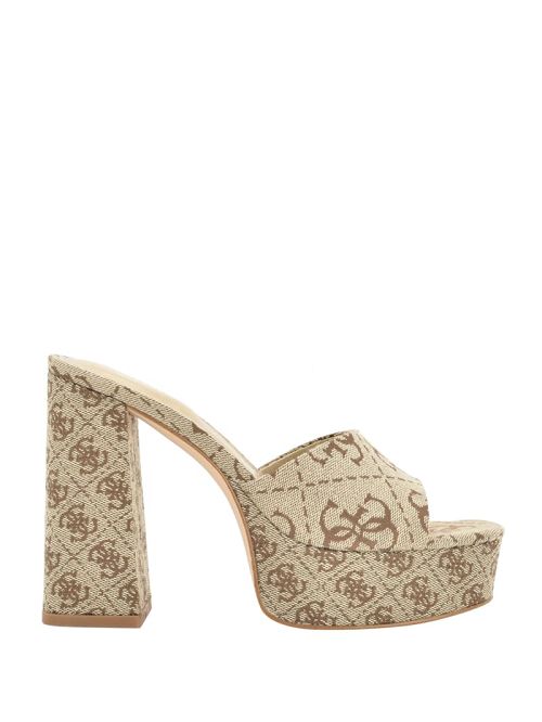 Guess Jadah Logo Platform Heels Maro | GUESS-SN29796