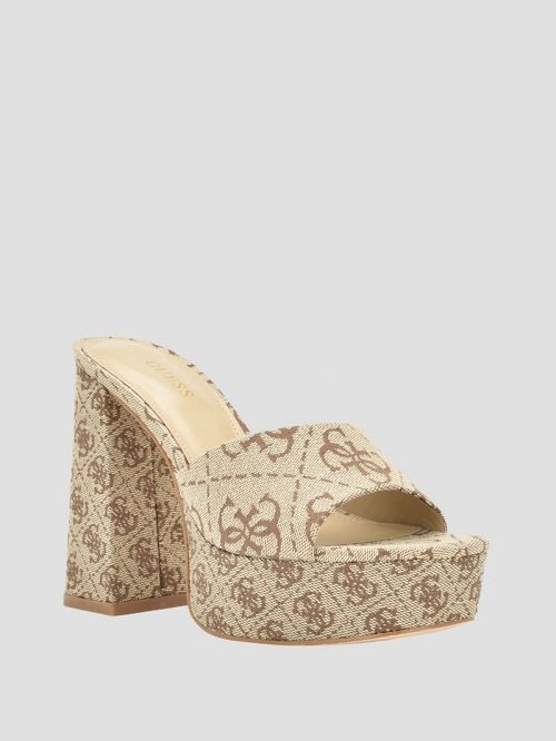 Guess Jadah Logo Platform Heels Maro | GUESS-SN29796