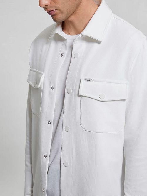 Guess James Textured Shirt Albi | GUESS-SN31131