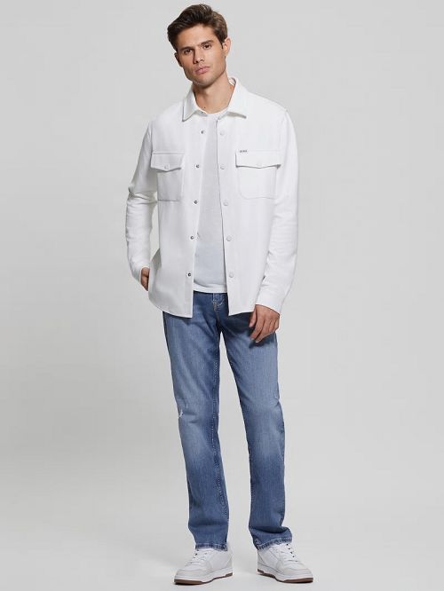 Guess James Textured Shirt Albi | GUESS-SN31131