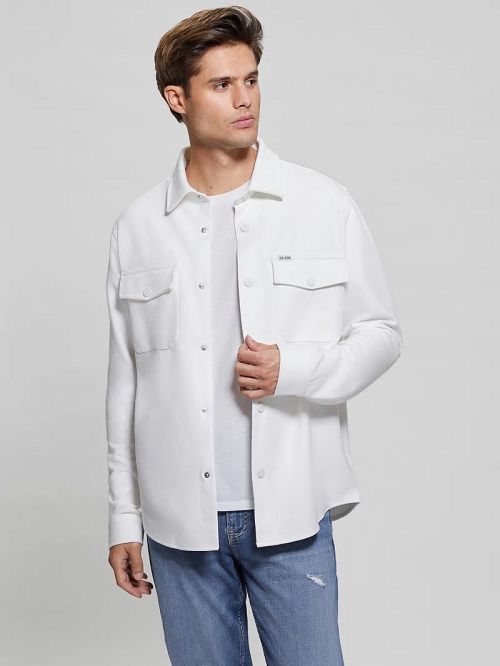 Guess James Textured Shirt Albi | GUESS-SN31131