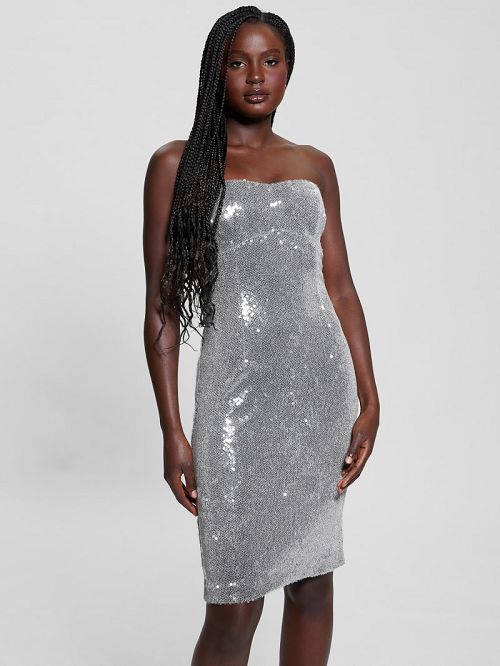 Guess Jamie Sequin Dress Argintii | GUESS-SN27035