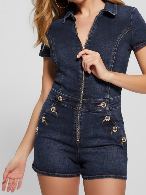 Guess Janae Denim Romper Albastri | GUESS-SN26948