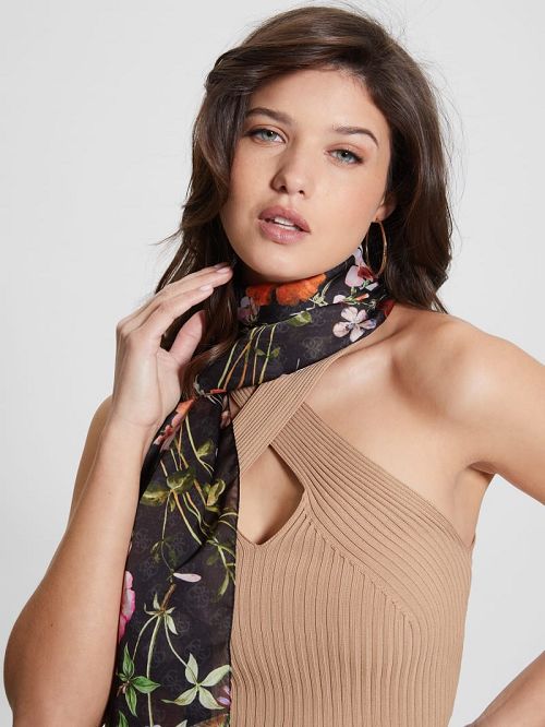 Guess Jannessa Floral Scarf Negrii | GUESS-SN30191