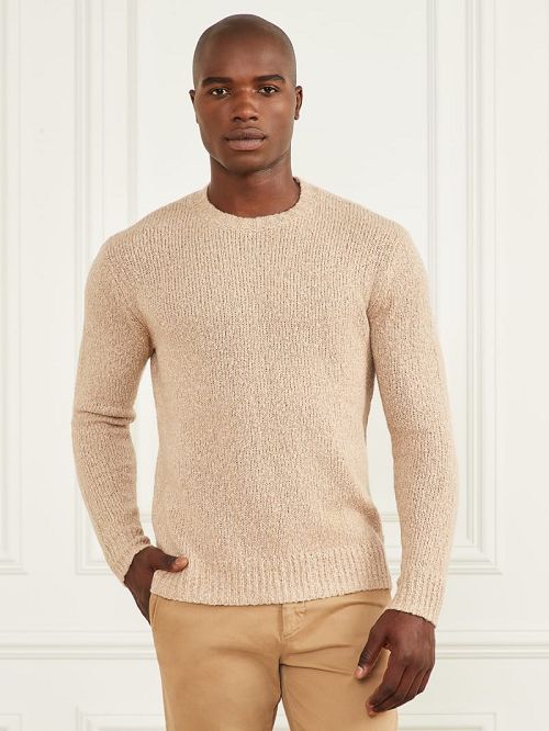 Guess Jaspe Crewneck Sweater Bej | GUESS-SN31002