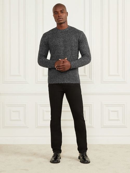 Guess Jaspe Crewneck Sweater Negrii | GUESS-SN30966