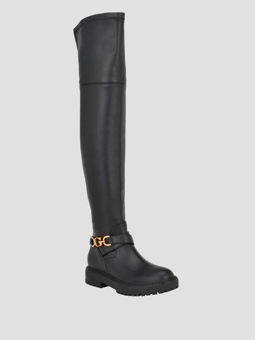 Guess Jellio Buckle Knee-High Boots Negrii | GUESS-SN29919