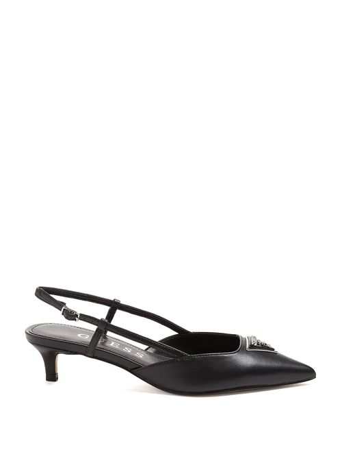 Guess Jesson Triangle Kitten Heels Negrii | GUESS-SN29857