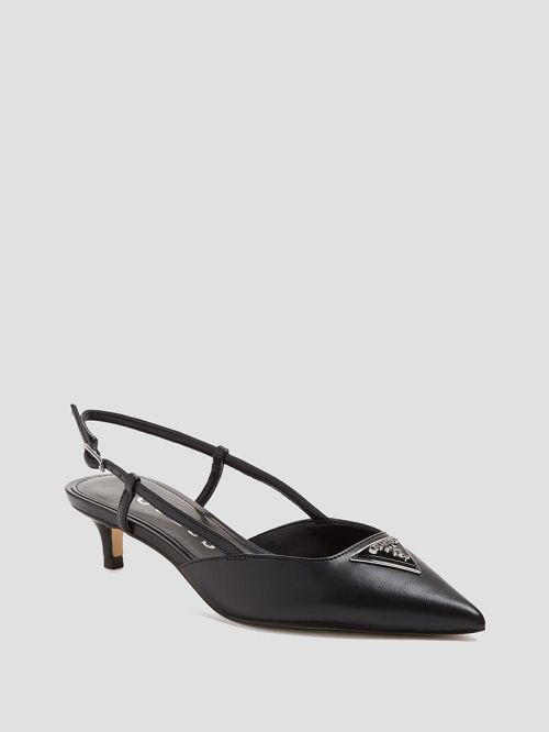 Guess Jesson Triangle Kitten Heels Negrii | GUESS-SN29857