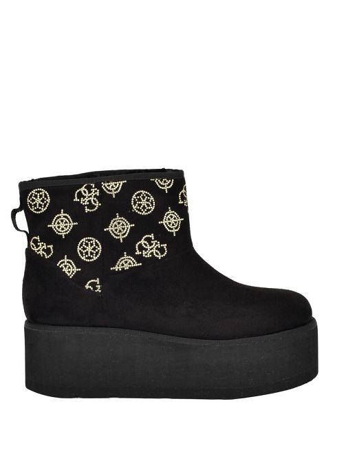 Guess Jilla Platform Faux-Suede Booties Negrii | GUESS-SN29893