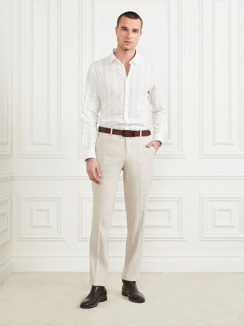 Guess Joe It Gauze Cotton Shirt Albi | GUESS-SN31132