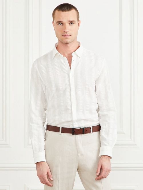 Guess Joe It Gauze Cotton Shirt Albi | GUESS-SN31132