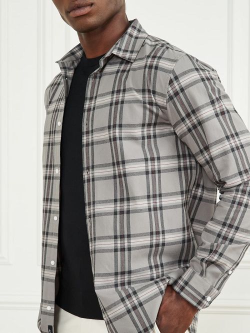 Guess Joe Plaid Shirt Negrii Albi | GUESS-SN31238