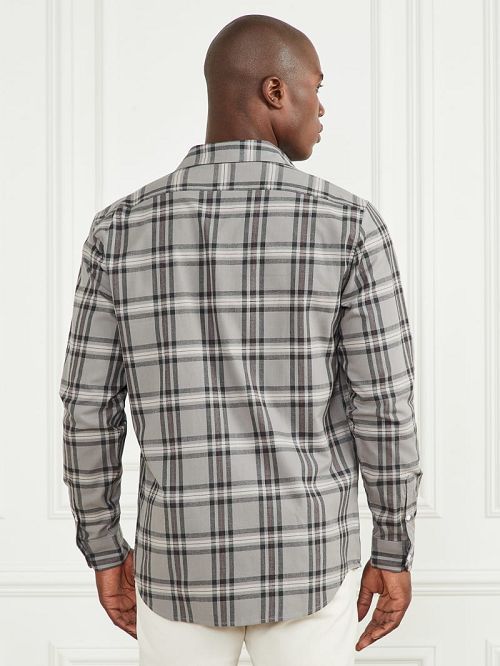Guess Joe Plaid Shirt Negrii Albi | GUESS-SN31238