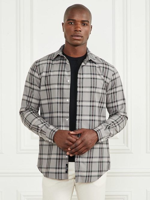 Guess Joe Plaid Shirt Negrii Albi | GUESS-SN31238