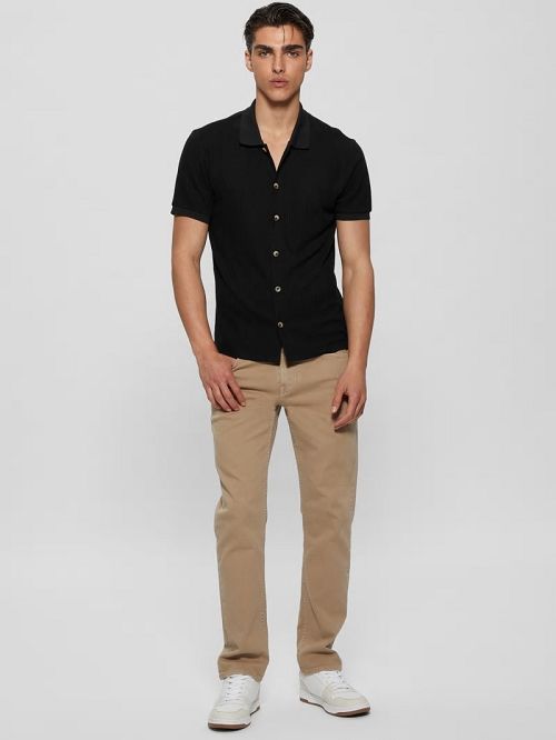 Guess Joshua Waffle Shirt Negrii | GUESS-SN31279