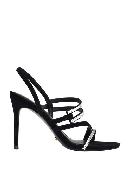 Guess Kaden Crystal Strappy Heel Negrii | GUESS-SN29759