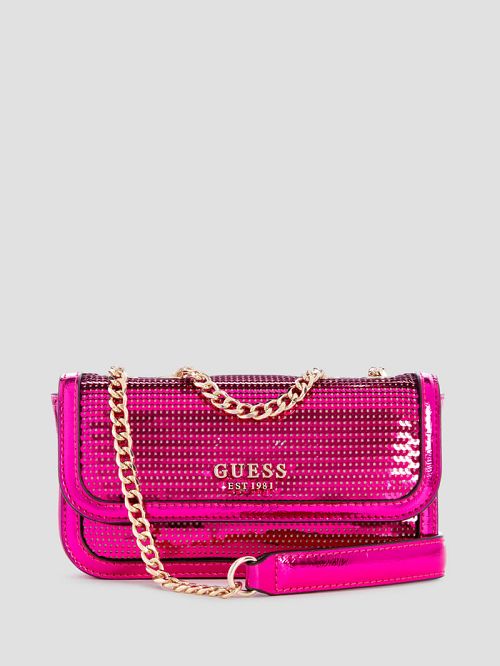 Guess Kaska Sequin Convertible Mini Crossbody Roz | GUESS-SN28881