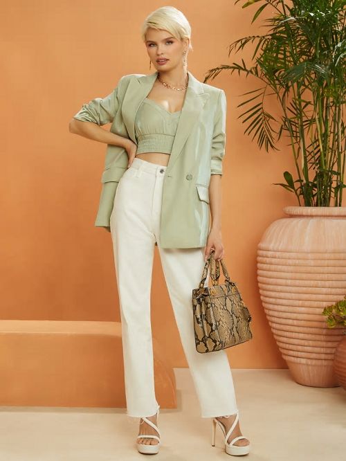 Guess Katey Snakeskin Luxury Satchel Verzi | GUESS-SN28711