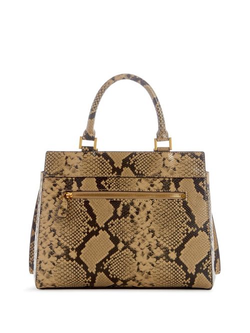 Guess Katey Snakeskin Luxury Satchel Verzi | GUESS-SN28711
