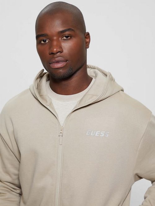 Guess Keid Zip-Up Hoodie Sweatshirt Bej | GUESS-SN31062