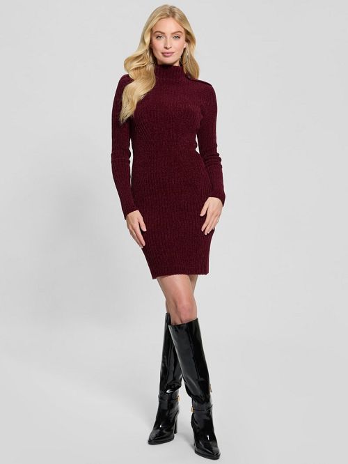 Guess Keily Mock Neck Sweater Dress Rosii | GUESS-SN26814
