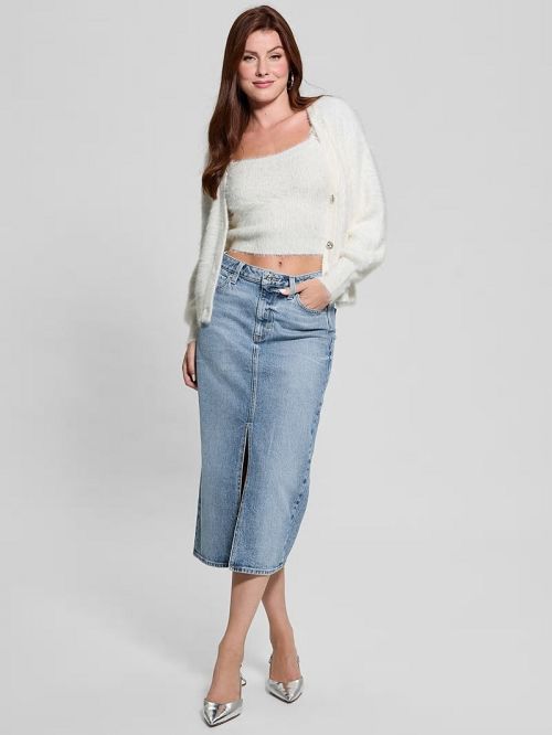 Guess Keyla Fuzzy Cardigan Albi | GUESS-SN27259