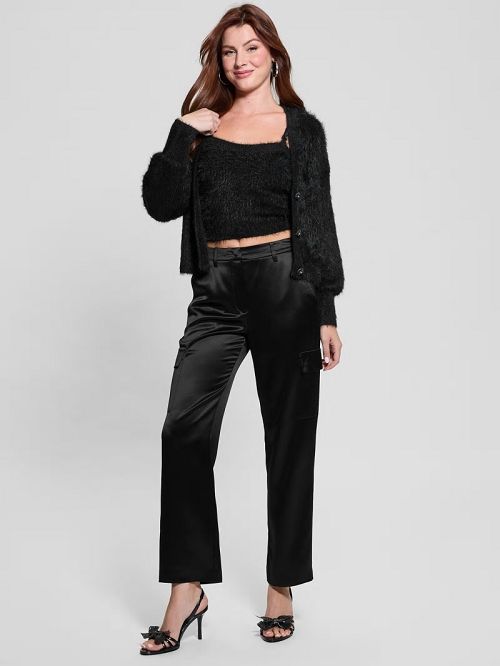 Guess Keyla Fuzzy Cardigan Negrii | GUESS-SN27767