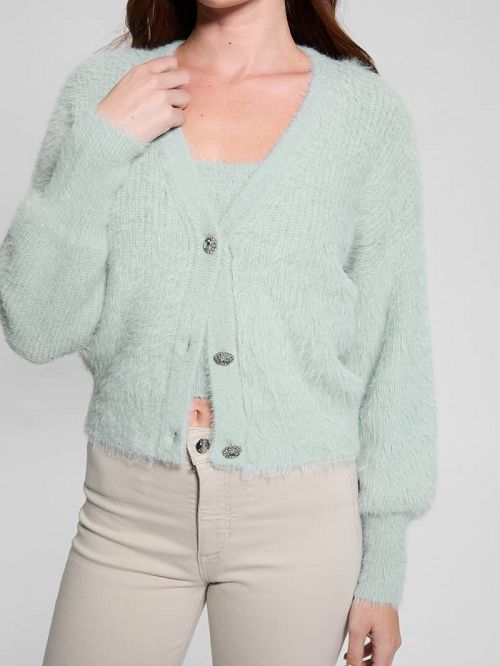 Guess Keyla Fuzzy Cardigan Verzi | GUESS-SN27402