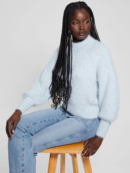 Guess Keyla Fuzzy Sweater Albastri | GUESS-SN27634