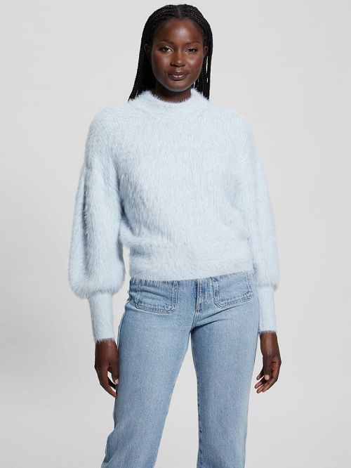 Guess Keyla Fuzzy Sweater Albastri | GUESS-SN27841