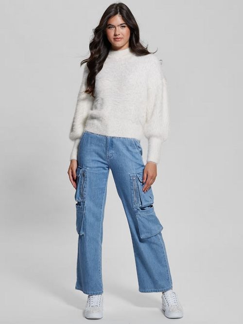 Guess Keyla Fuzzy Sweater Albi | GUESS-SN27759