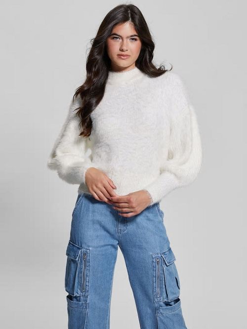 Guess Keyla Fuzzy Sweater Albi | GUESS-SN27759