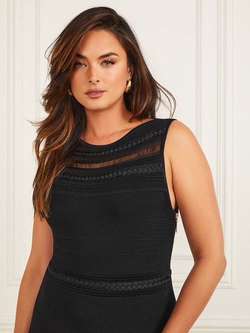 Guess Kiara Braided Bandage Dress Negrii | GUESS-SN26875