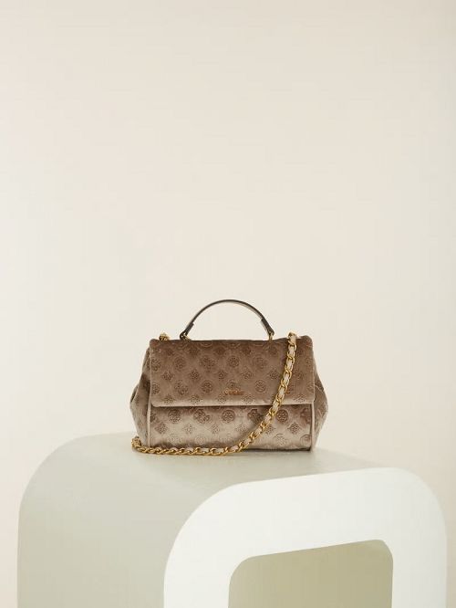 Guess Kimi Logo Convertible Crossbody Maro | GUESS-SN28794