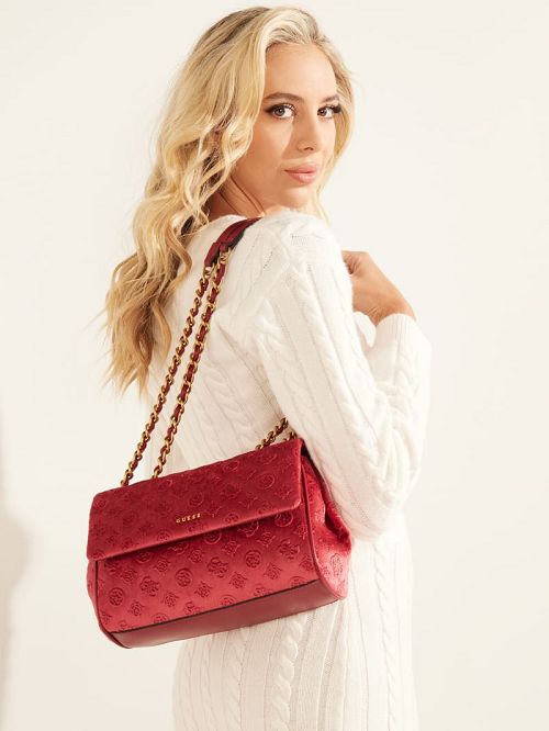 Guess Kimi Logo Convertible Crossbody Rosii | GUESS-SN29069