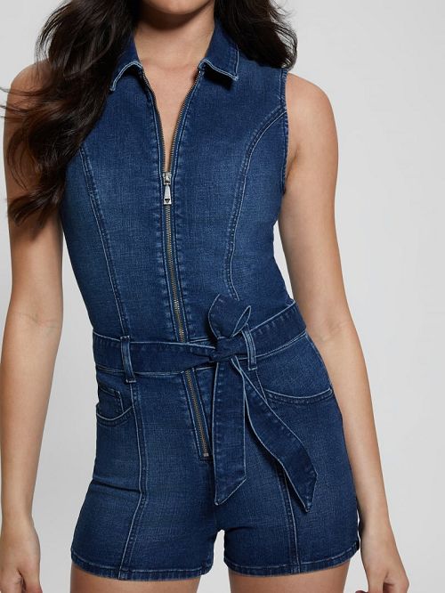 Guess Kimora Denim Romper Albastri | GUESS-SN26941
