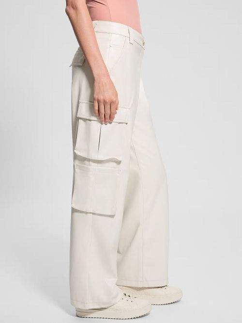 Guess Kori Faux-Leather Cargo Pants Albi | GUESS-SN28268
