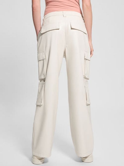 Guess Kori Faux-Leather Cargo Pants Albi | GUESS-SN28268