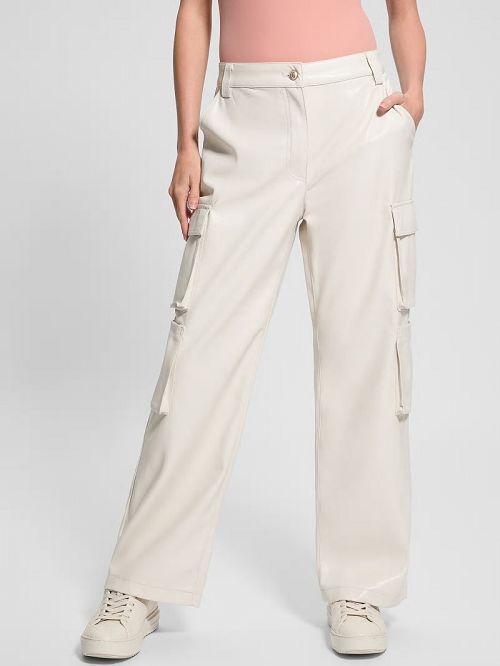 Guess Kori Faux-Leather Cargo Pants Albi | GUESS-SN28268