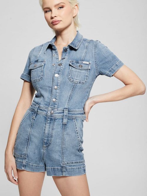Guess Lara Denim Romper Albastri | GUESS-SN26667
